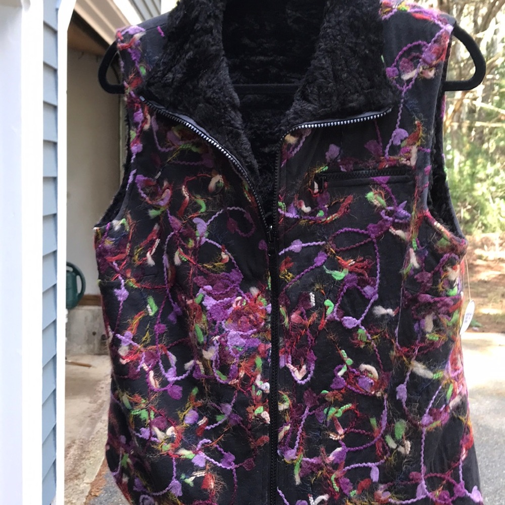 Reversible embroidered vest